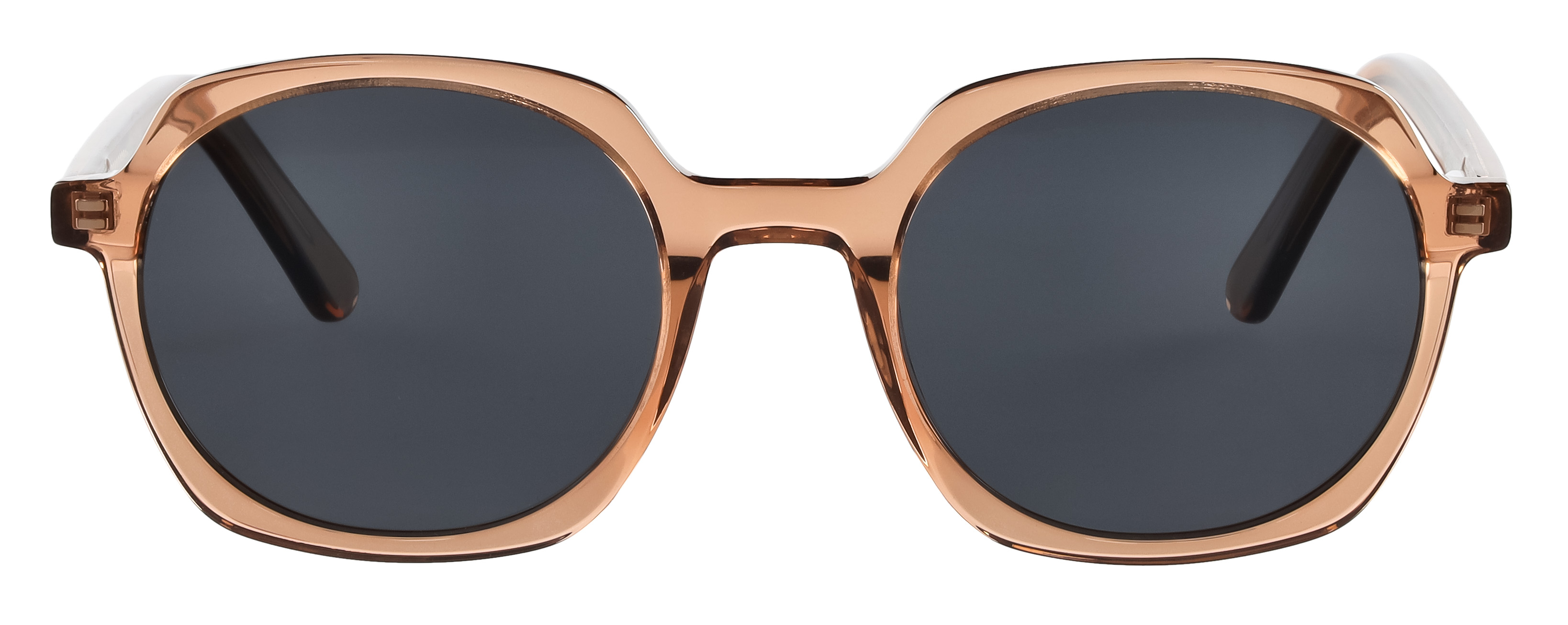 Das Bild zeigt die Kindersonnenbrille 722101 in braun transparent von vorne.
