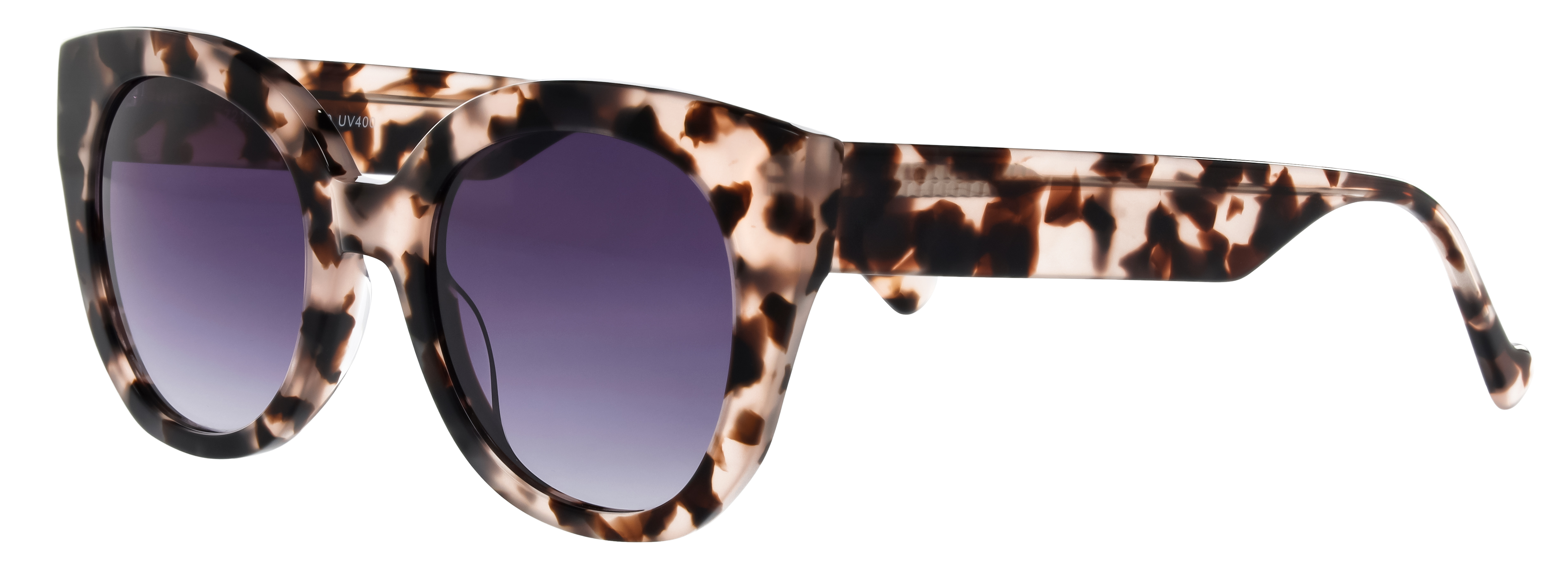 Das Bild zeigt die Sonnenbrille 72891 von der Marke Abele Optik in Braun/Rosa transparent gefleckt.