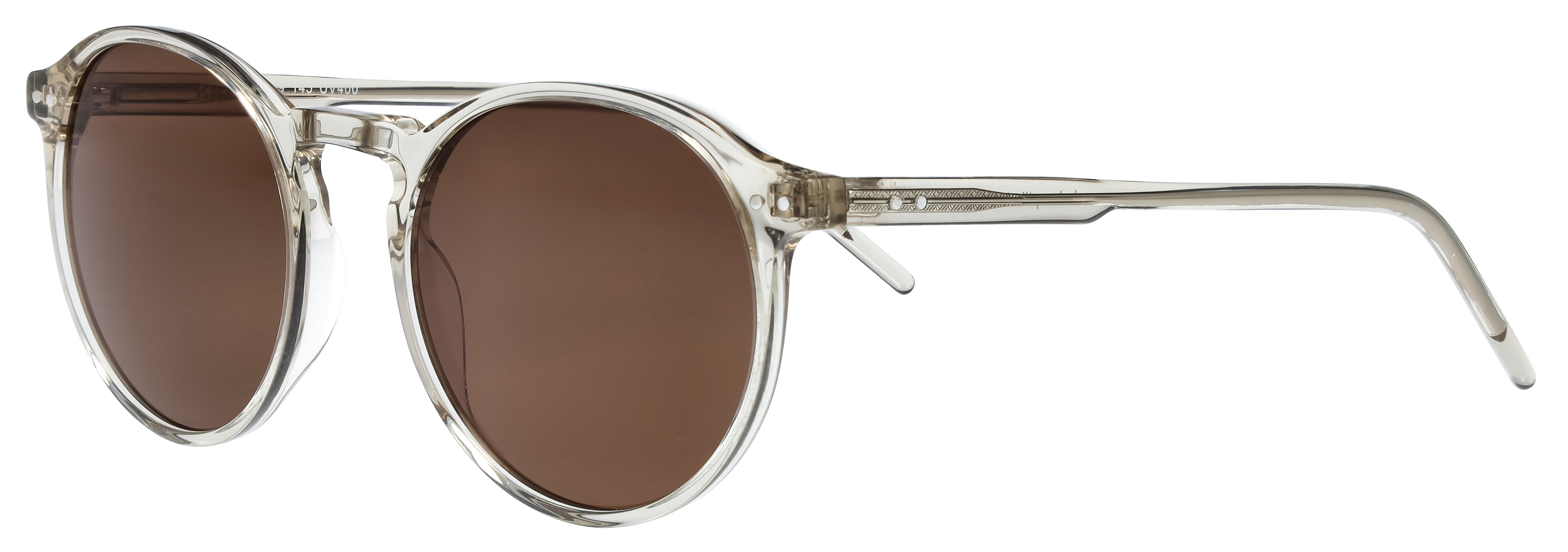 Das Bild zeigt die Sonnenbrille 141221 von der Marke Abele Optik in grau transparent.
